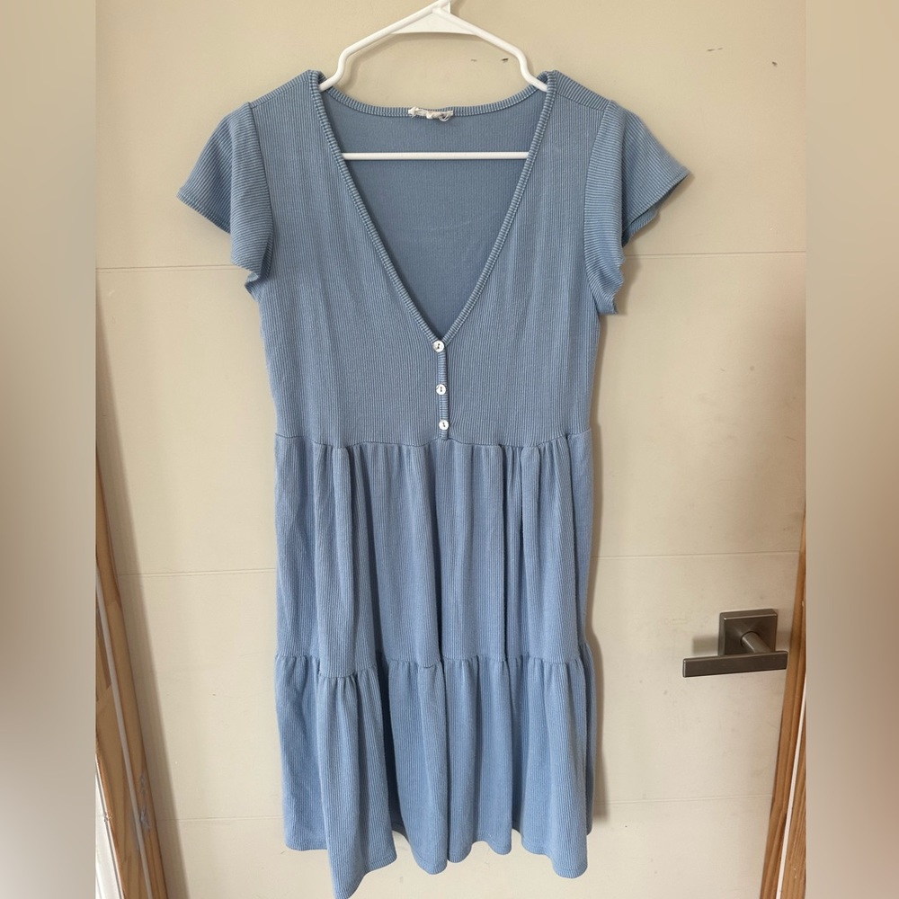See you Monday large light blue women’s dress